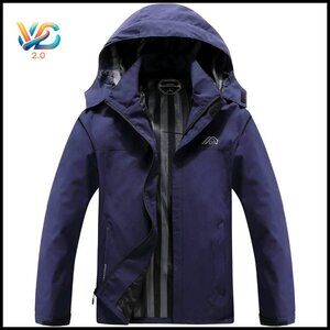 Men's Lightweight Waterproof Hooded Rain Jacket for Hiking Travel